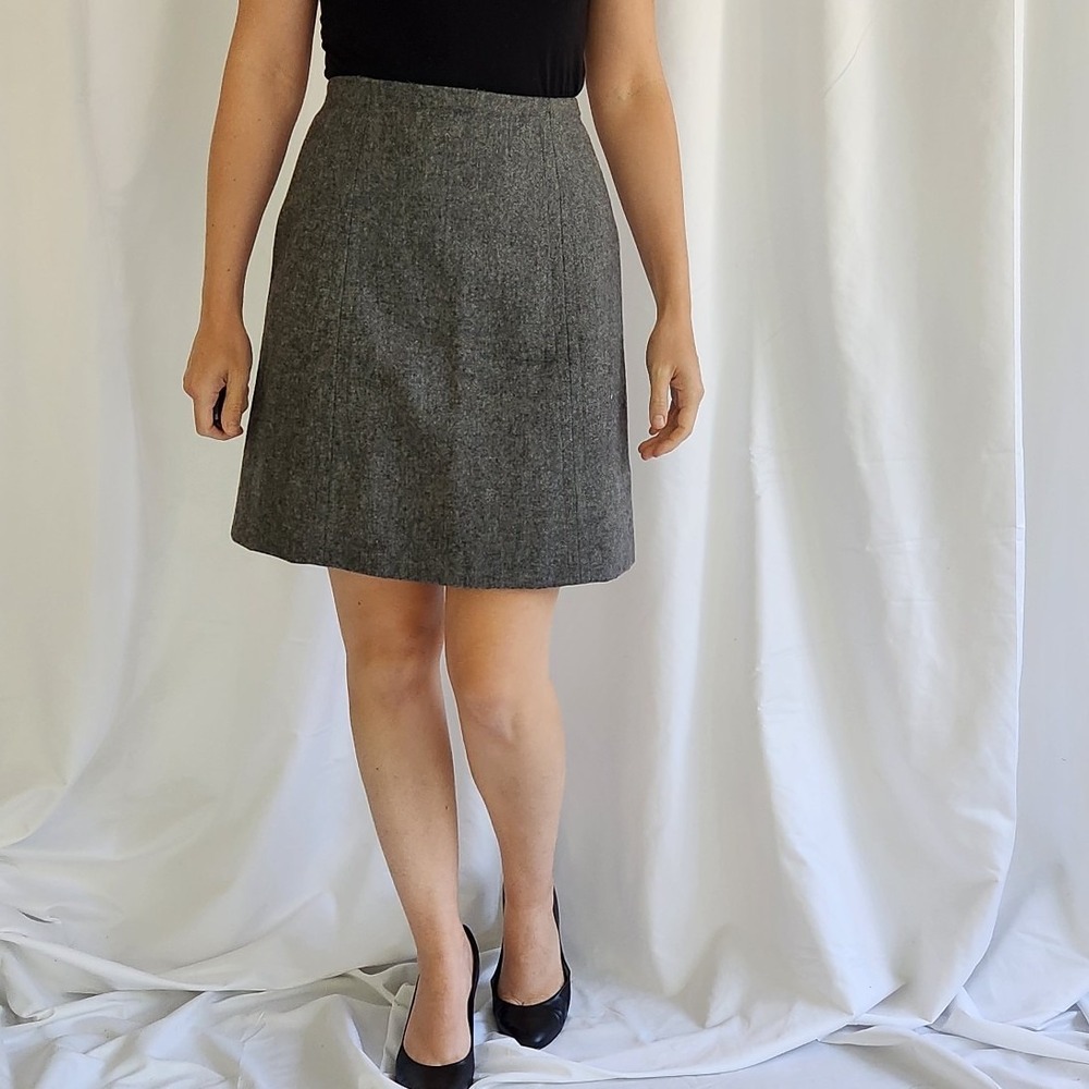 60s Gray Wool(?) Skirt‎